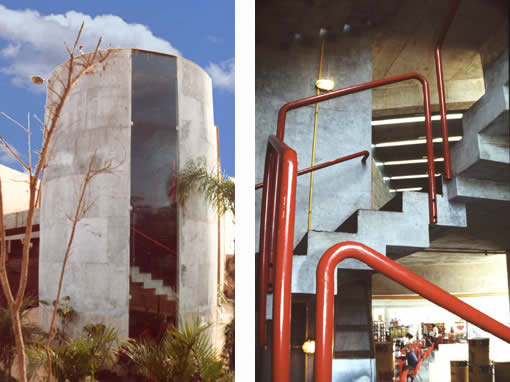 Concrete cylindric volume & staircase detail.
Click to go forward
Cliquer pour avancer
Clicate per andare avanti
Clique para ir adiante